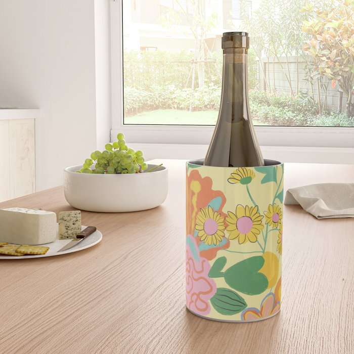 Yellow floral Wine Chiller Gallery Image 4