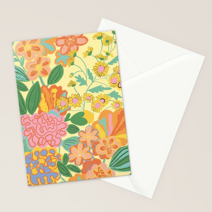 Yellow floral Stationery Card Gallery Image 2