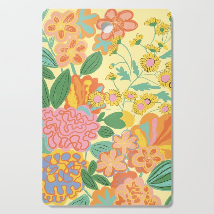 Yellow floral Cutting Board Gallery Image 1