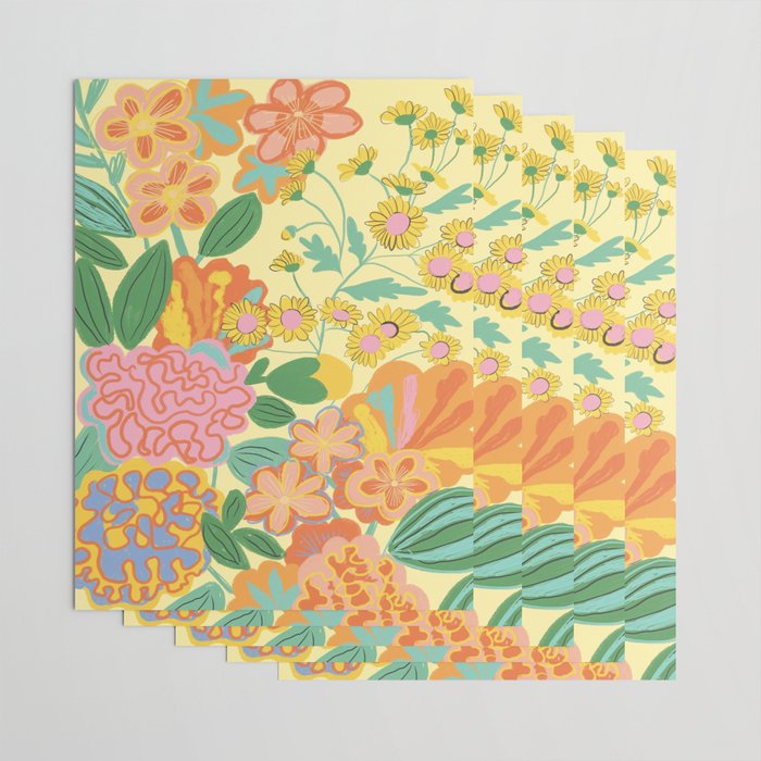 Yellow floral Wrapping Paper Gallery Image 3