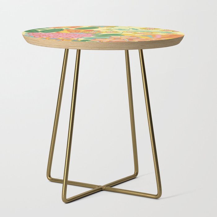 Yellow floral Side Table Gallery Image 1