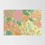Yellow floral Rug Gallery Image 2