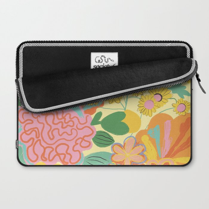 Yellow floral Laptop Sleeve Gallery Image 2