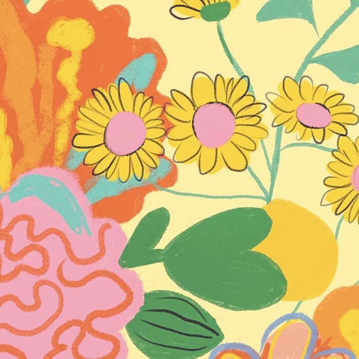 Yellow floral Coffee Mug Gallery Image 2