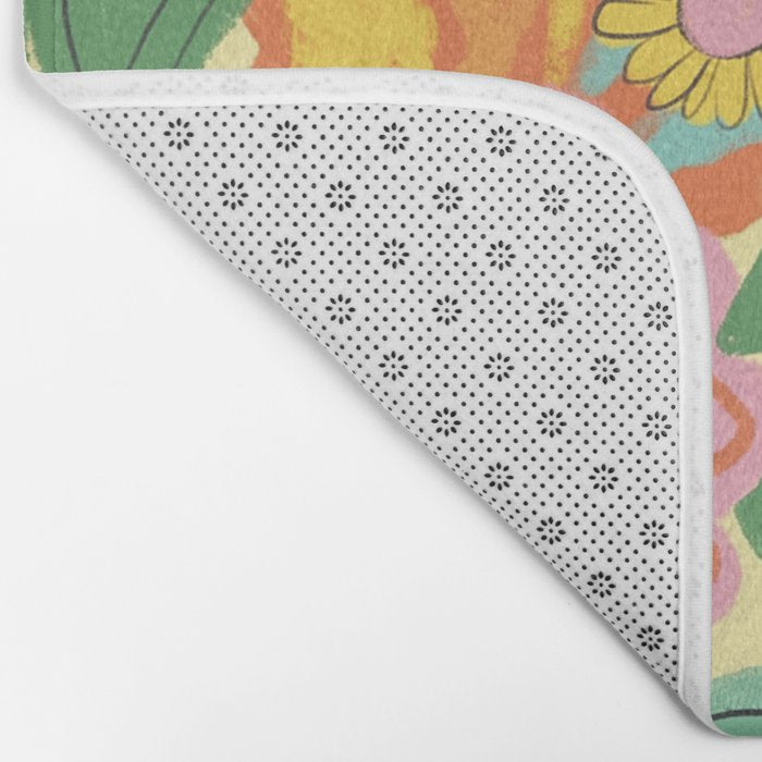 Yellow floral Bath Mat Gallery Image 2