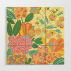 Yellow floral Wood Wall Art Gallery Image 1