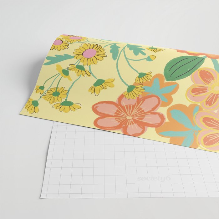 Yellow floral Wrapping Paper Gallery Image 2