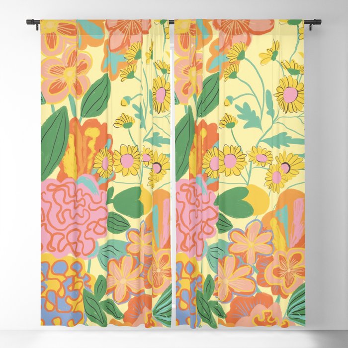 Yellow floral Window Curtain Gallery Image 5
