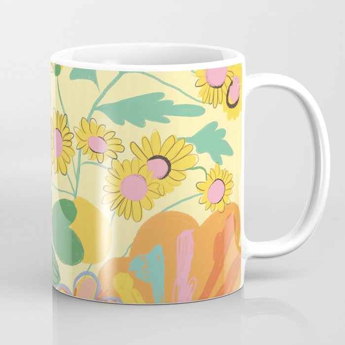 Yellow floral Coffee Mug Gallery Image 1