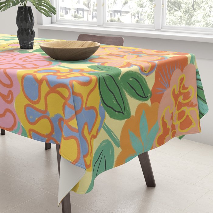 Yellow floral Tablecloth Gallery Image 3