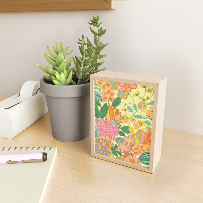 Yellow floral Mini Art Print Gallery Image 2