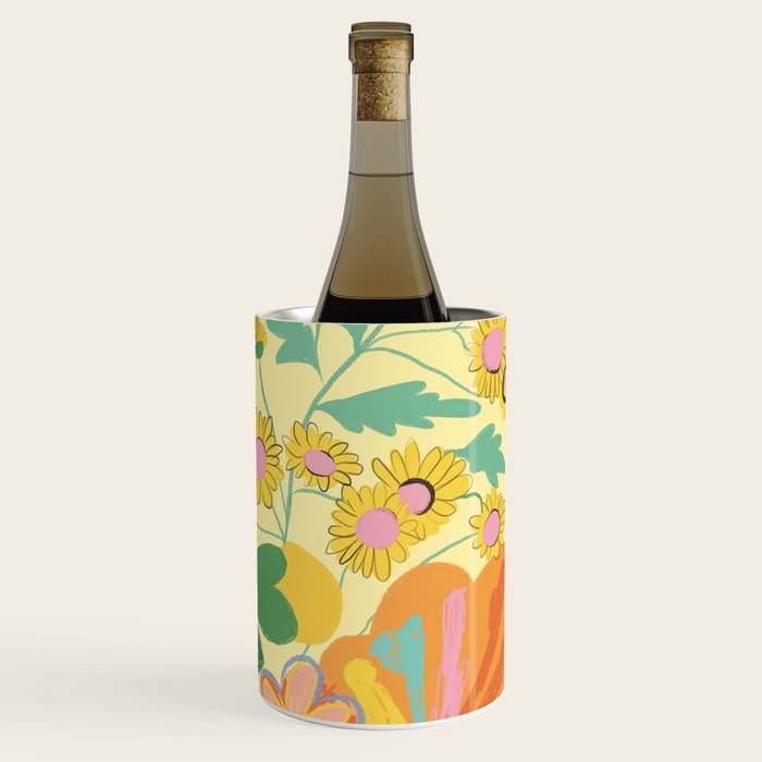 Yellow floral Wine Chiller Gallery Image 3