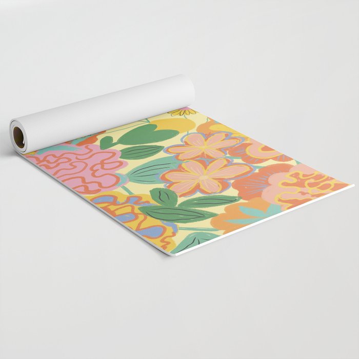 Yellow floral Yoga Mat Gallery Image 2
