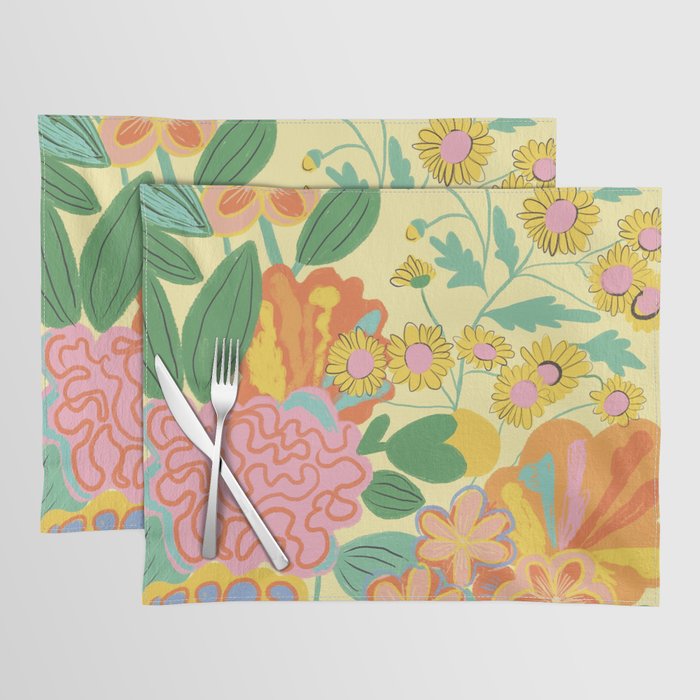 Yellow floral Placemat Gallery Image 1