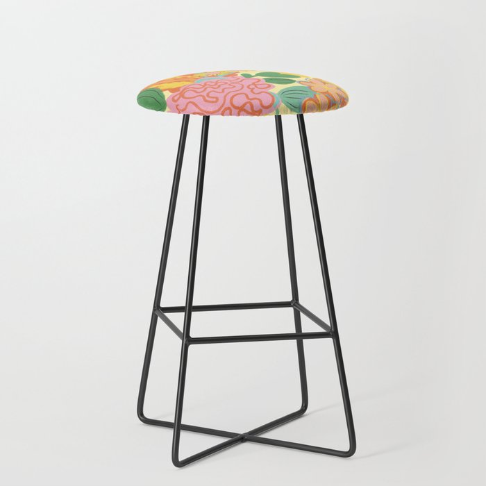 Yellow floral Stool Gallery Image 1