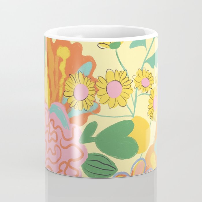 Yellow floral Coffee Mug Gallery Image 4