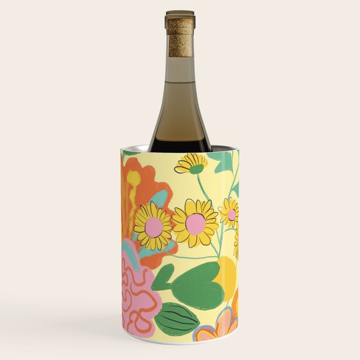 Yellow floral Wine Chiller Gallery Image 1