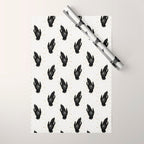 Mystic Hand with Eye - Black and Gold Ink Wrapping Paper Gallery Image 1