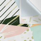 Monsterabstract, Abstract Tropical Nature Pastel Collage, Graphic Design Botanical Garden, Monstera Exotic Plants Geometric Shapes, Eclectic Bohemian Contemporary Color Story  Wall Tapestry Gallery Image 3