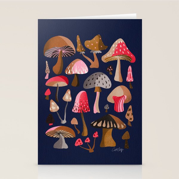 Mushroom Collection - Navy Stationery Card Gallery Image 2