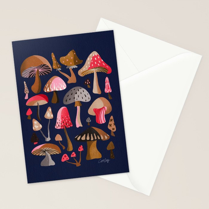 Mushroom Collection - Navy Stationery Card Gallery Image 2