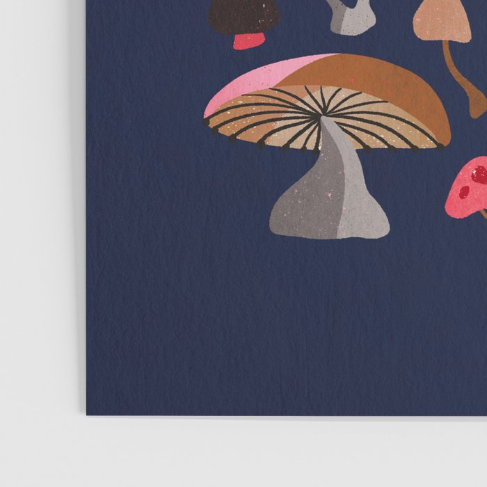 Mushroom Collection - Navy Poster Gallery Image 3