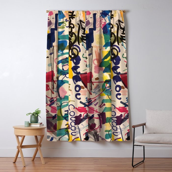 Urban Graffiti Paper Street Art Window Curtain