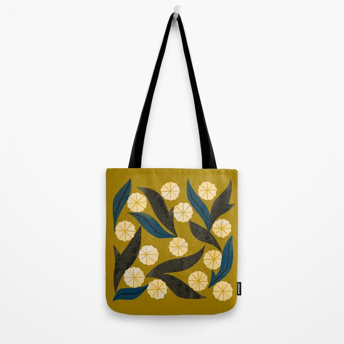 Gold Floral Tote Bag Gallery Image 2