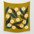 Gold Floral Wall Tapestry Gallery Image 4