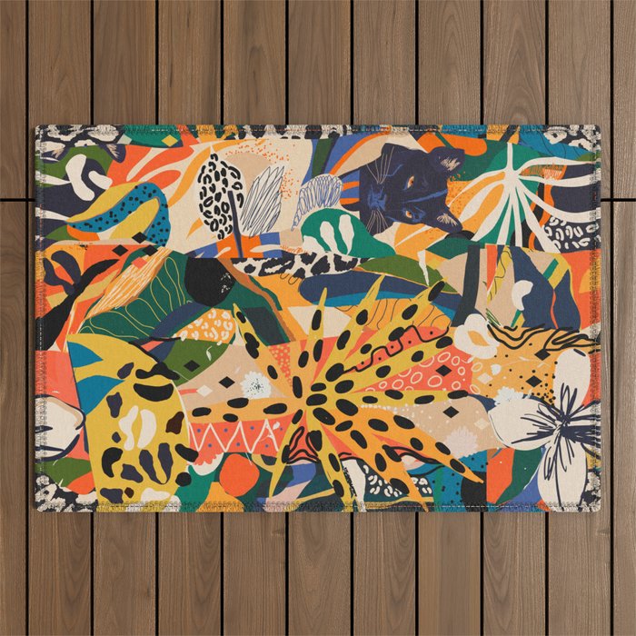 POP COLLAGE 01: Wild Edition Outdoor Rug Gallery Image 1