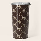 Bows and Ribbons Pattern LXIII Mocha Brown Travel Mug Gallery Image 2