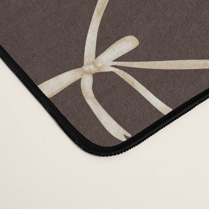 Bows and Ribbons Pattern LXIII Mocha Brown Desk Mat Gallery Image 4