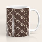 Bows and Ribbons Pattern LXIII Mocha Brown Coffee Mug Gallery Image 1
