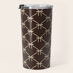 Bows and Ribbons Pattern LXIII Mocha Brown Travel Mug Gallery Image 3