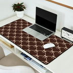 Bows and Ribbons Pattern LXIII Mocha Brown Desk Mat Gallery Image 2