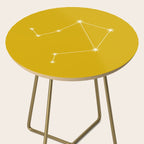 Libra Zodiac Star Constellation Line Art Golden Yellow Side Table Gallery Image 2