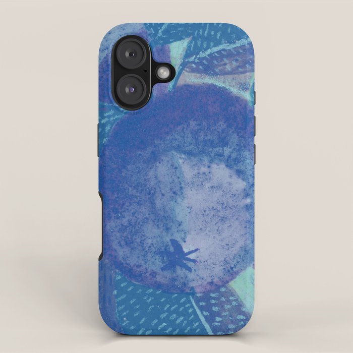 Fall Apple Orchard Painting in Cobalt Blue iPhone Case Gallery Image 1