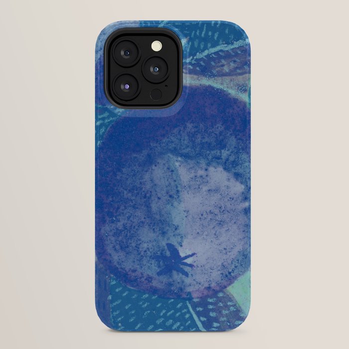 Fall Apple Orchard Painting in Cobalt Blue iPhone Case Gallery Image 24