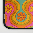 Groovy 60s Midcentury Modern Flower Pattern Laptop Sleeve Gallery Image 3