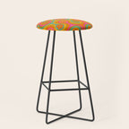Groovy 60s Midcentury Modern Flower Pattern Stool Gallery Image 1