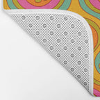 Groovy 60s Midcentury Modern Flower Pattern Bath Mat Gallery Image 2