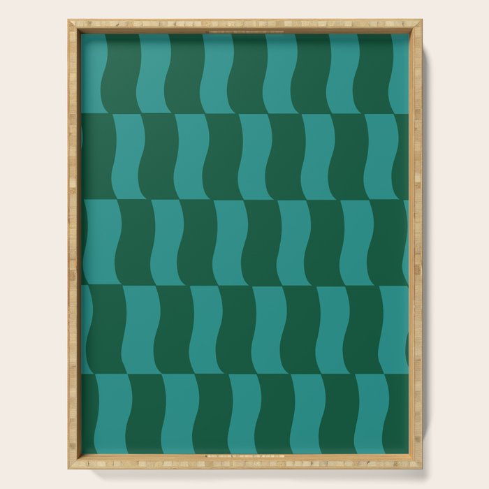 Money Green Wavy Blocks Serving Tray Gallery Image 1