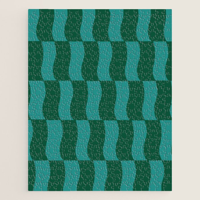 Money Green Wavy Blocks Jigsaw Puzzle Gallery Image 1