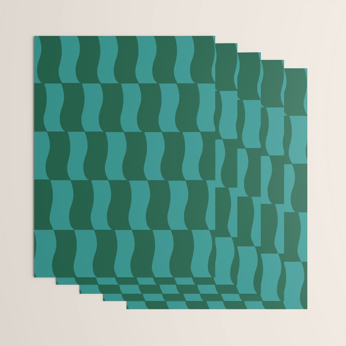 Money Green Wavy Blocks Wrapping Paper Gallery Image 3