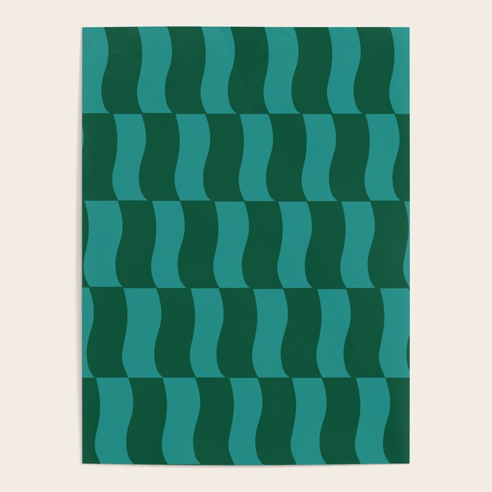 Money Green Wavy Blocks Poster Gallery Image 1