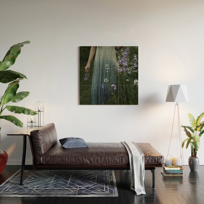 flowers of her soul - moody garden portrait Wood Wall Art Gallery Image 2