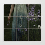 flowers of her soul - moody garden portrait Wood Wall Art Gallery Image 1