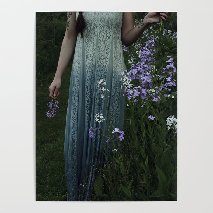 flowers of her soul - moody garden portrait Poster Gallery Image 4