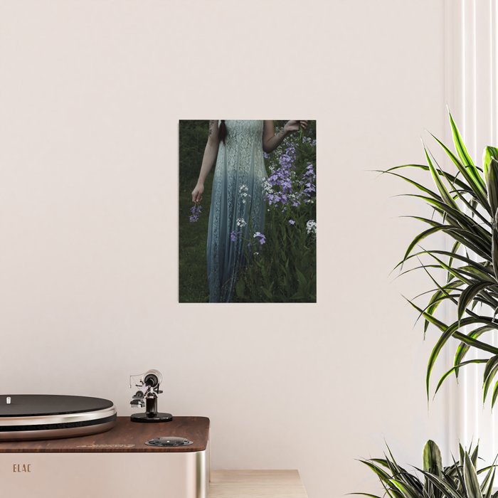 flowers of her soul - moody garden portrait Poster Gallery Image 2
