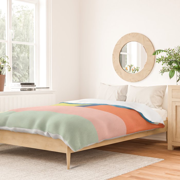 Vibrant Pastel Tones Unique Geometric Design Duvet Cover Gallery Image 2